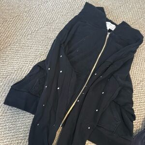 Wildfox rhinestone zip up hoodie size small
